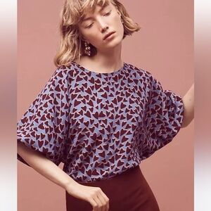 Anthropologie Maeve silk hearts kimono blouse size small